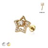 MULTI CZ STAR THREADLESS (PUSH IN) 316L SURGICAL STEEL LABRET SET